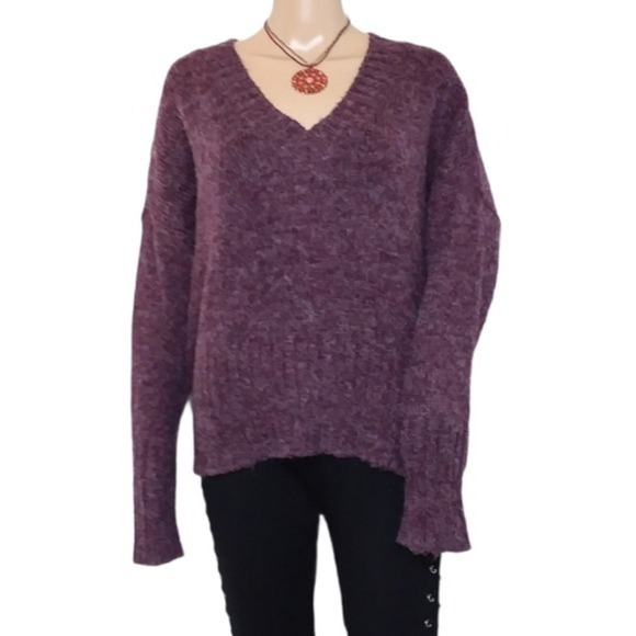 Abound Sweaters - Abound Burgundy V Neck Sweater